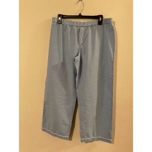 Women’s Gap Gingham Blue White Sleep Pants M‎ Cotton Cottagecore